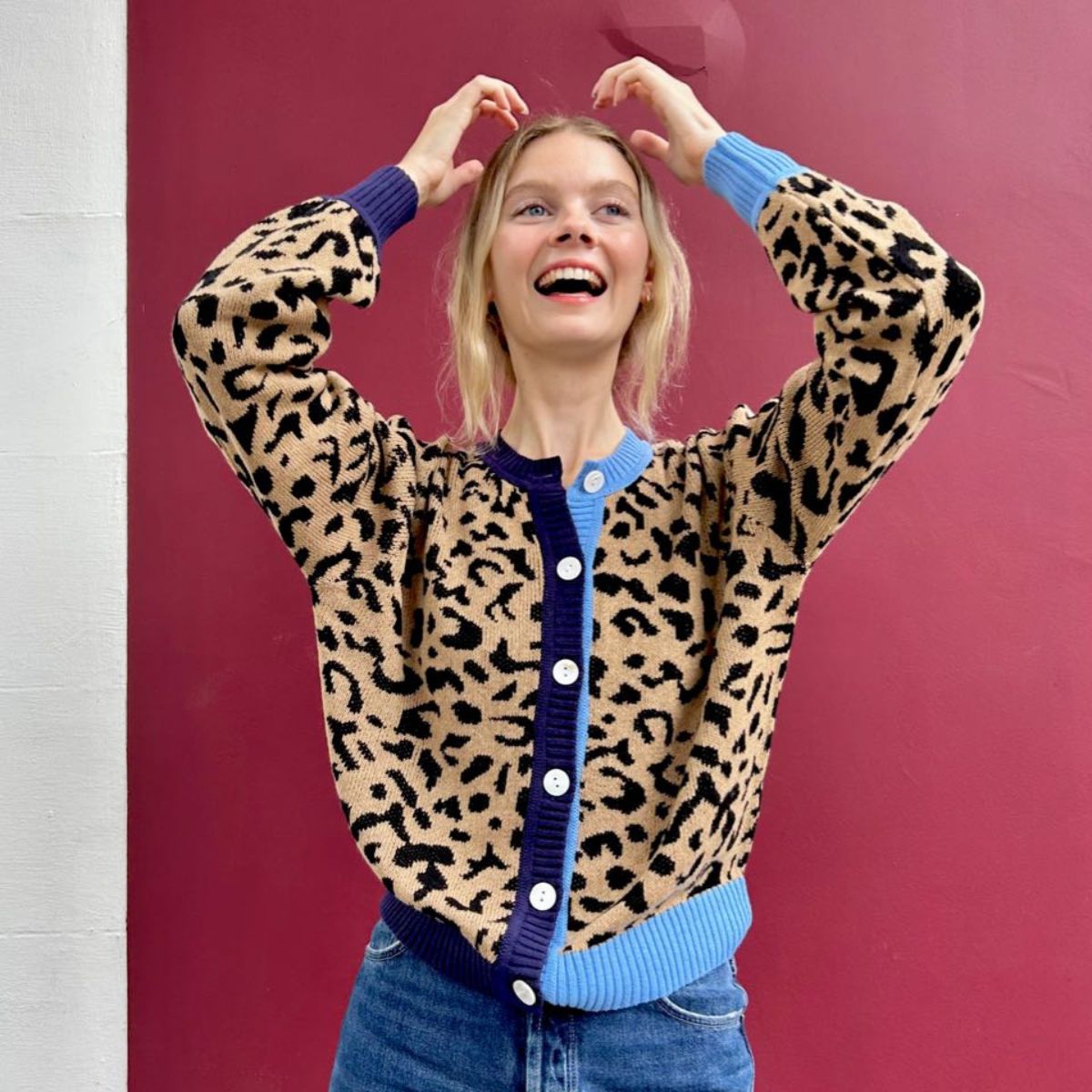 Leopard Print Cotton Cardigan