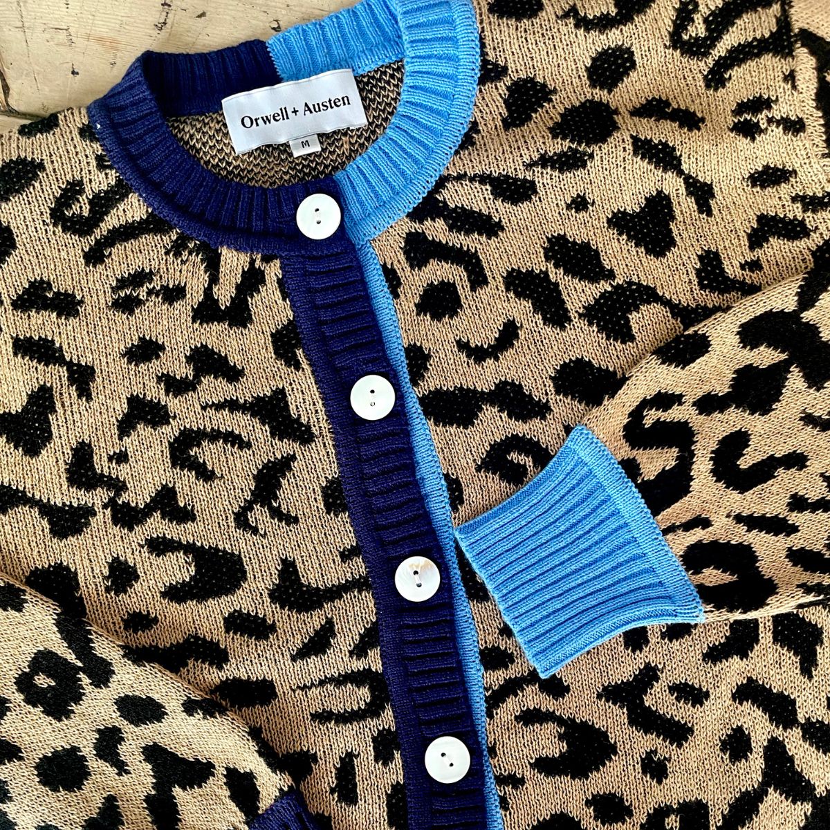 Leopard Print Cotton Cardigan