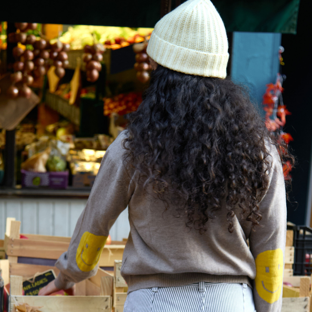 Chunky Rib Cashmere Blend Beanie