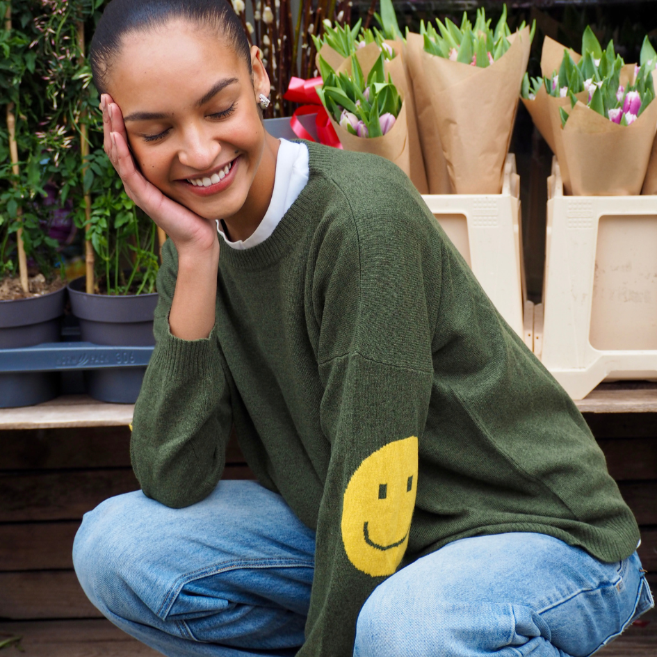 Smile Patch Cashmere Blend Sweater - PRE ORDER