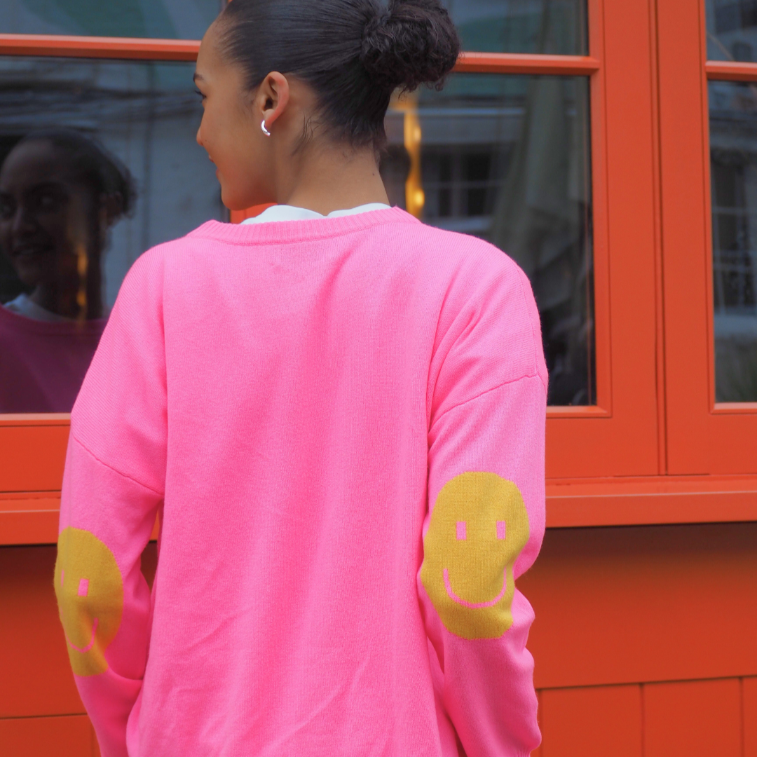 Smile Patch Cashmere Blend Sweater - LAST CHANCE