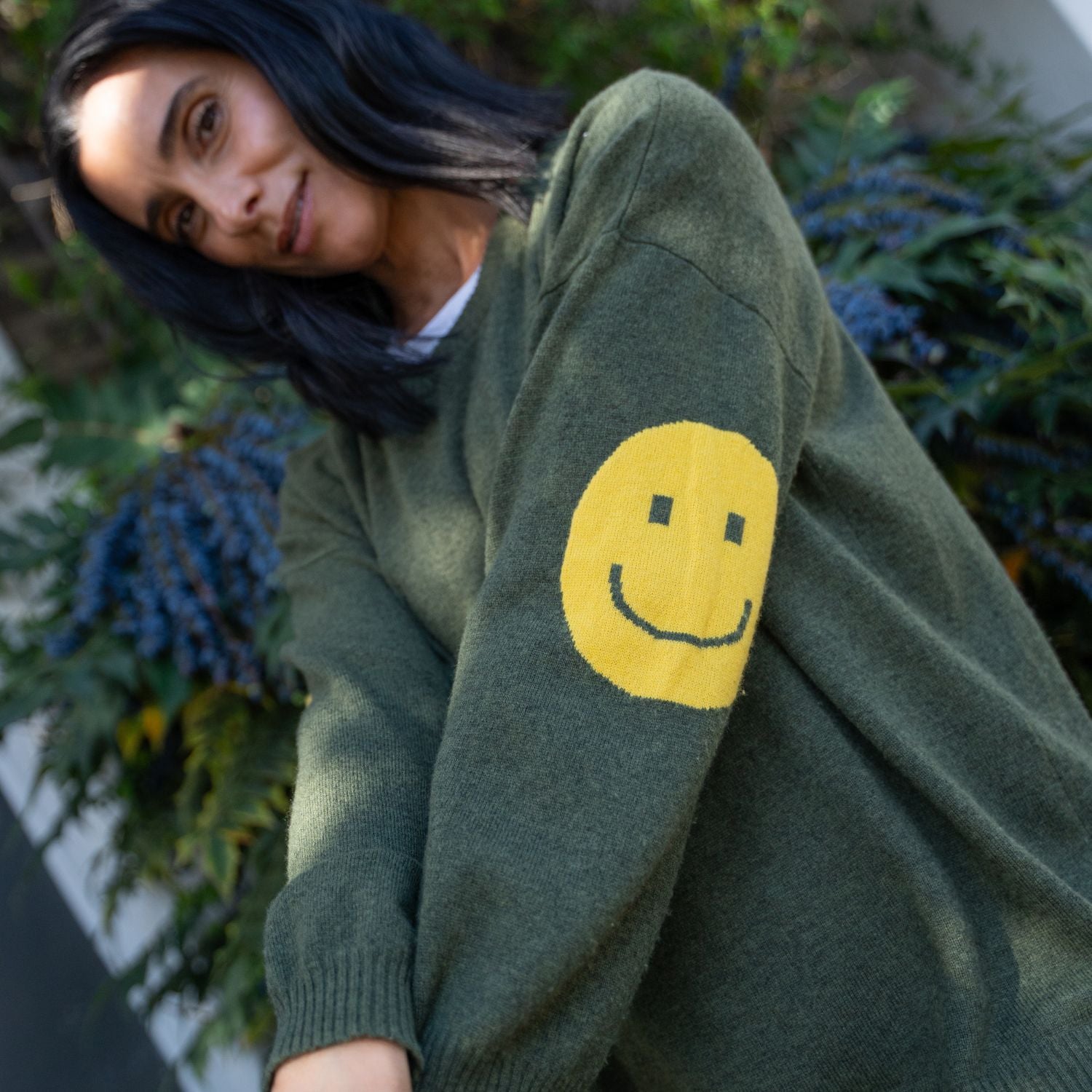 Smile Patch Cashmere Blend Sweater