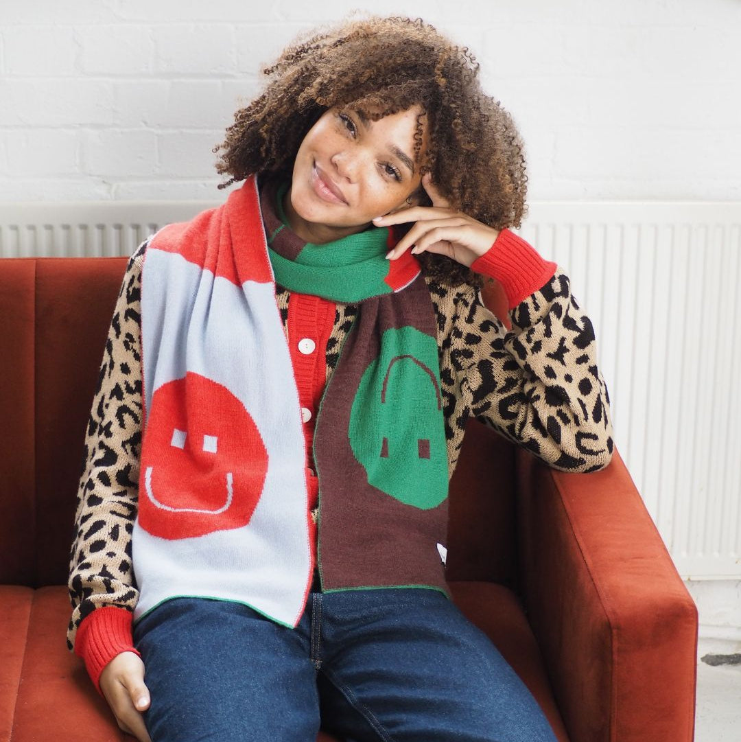 Smile Varsity Cashmere Blend Scarf