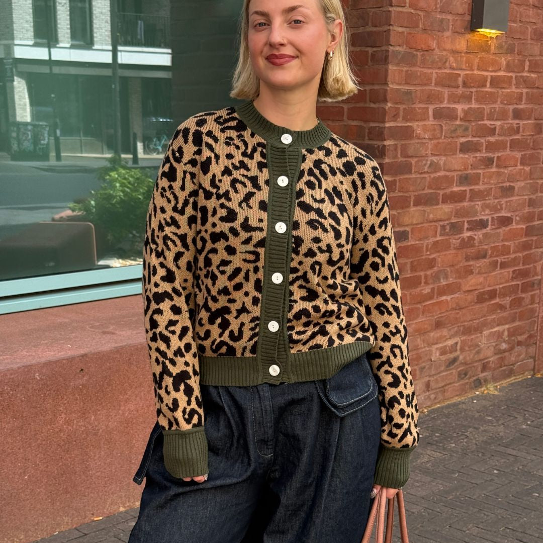 Leopard Print Cotton Cardigan