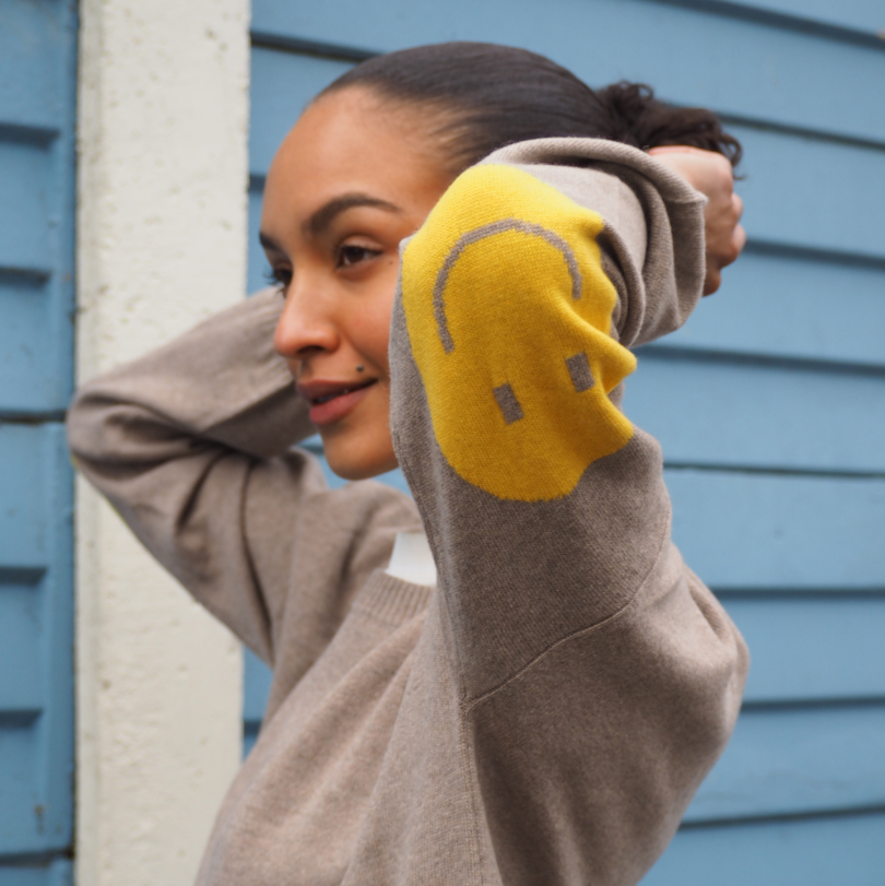 Smile Patch Cashmere Blend Sweater - PRE ORDER