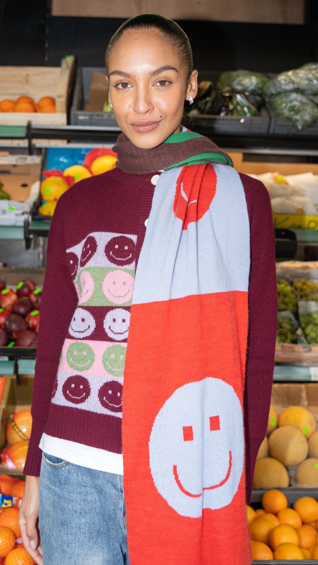 Smile Varsity Cashmere Blend Scarf