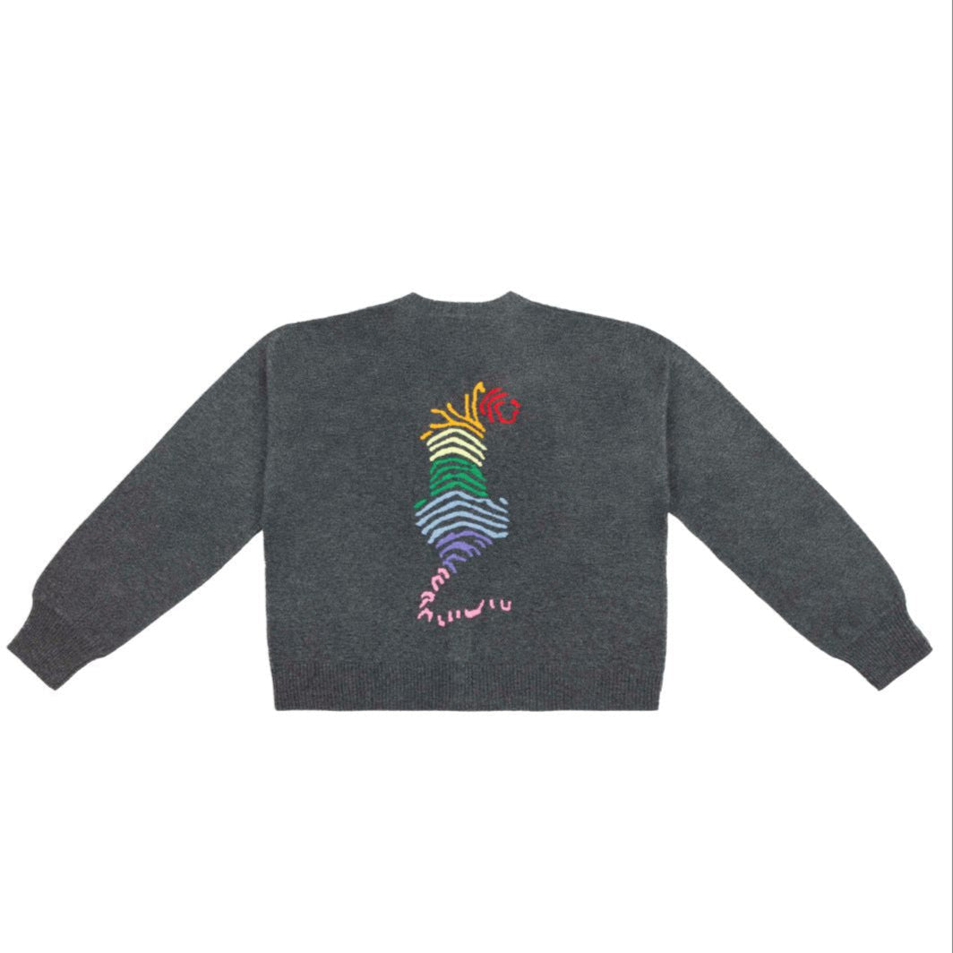 Rainbow Tiger V-neck Cardigan