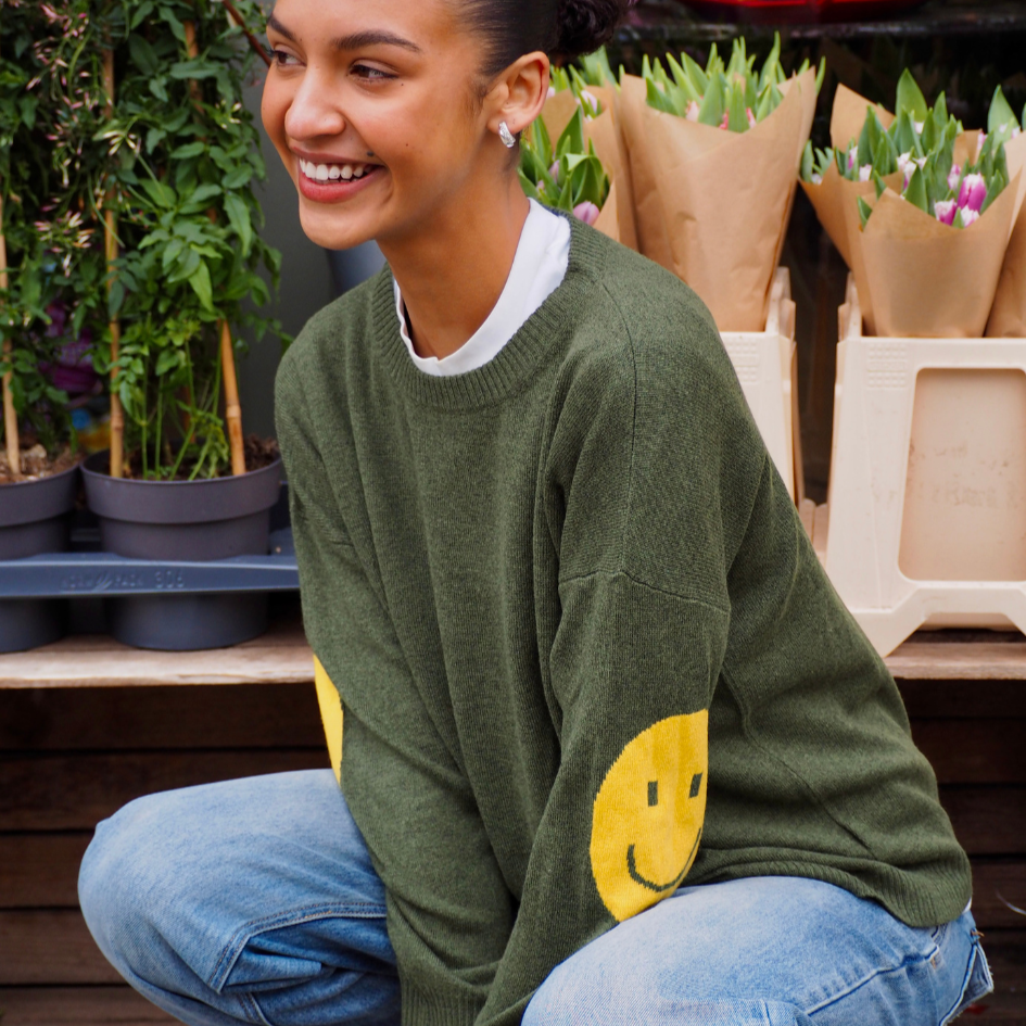 Smile Patch Cashmere Blend Sweater - PRE ORDER