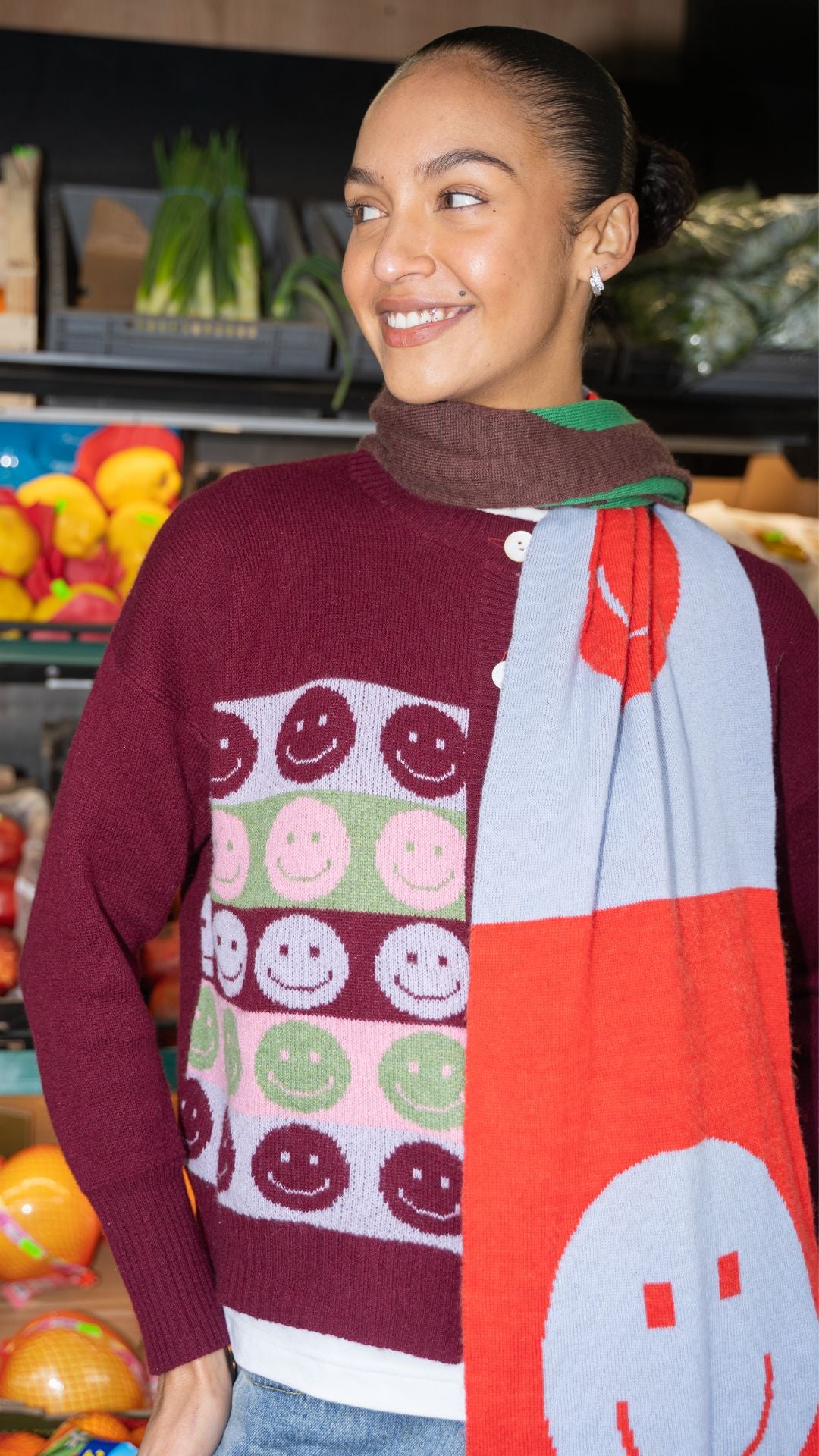 Smile Varsity Cashmere Blend Scarf