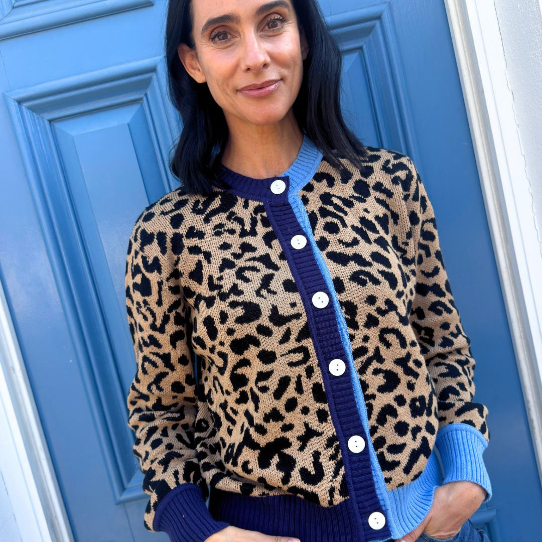 Leopard Print Cotton Cardigan
