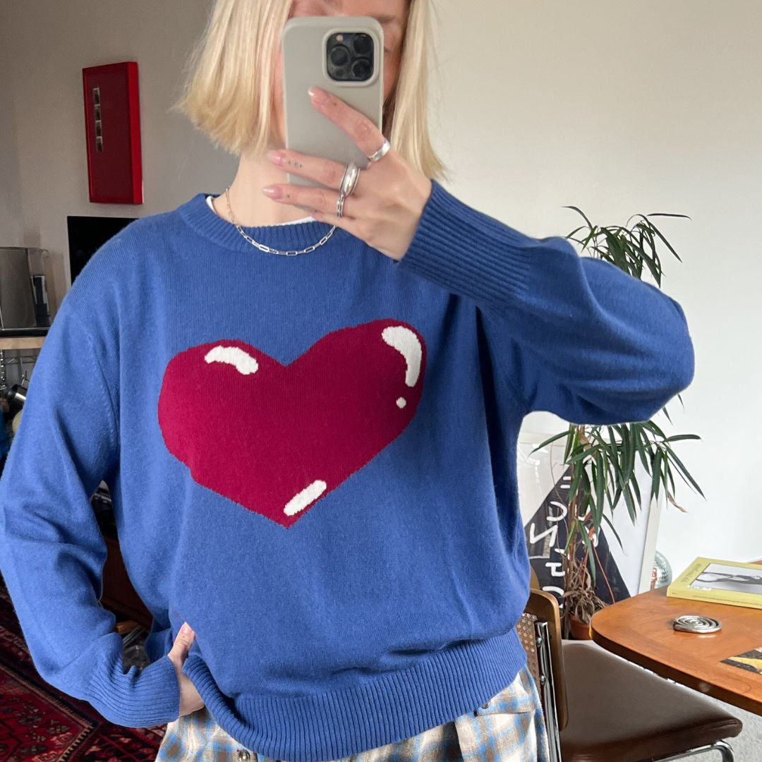 Chubby Heart Cashmere Blend Sweater