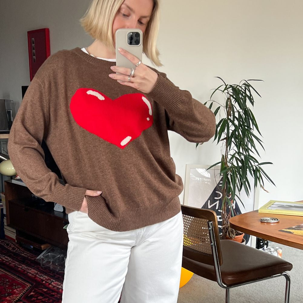 Chubby Heart Cashmere Blend Sweater