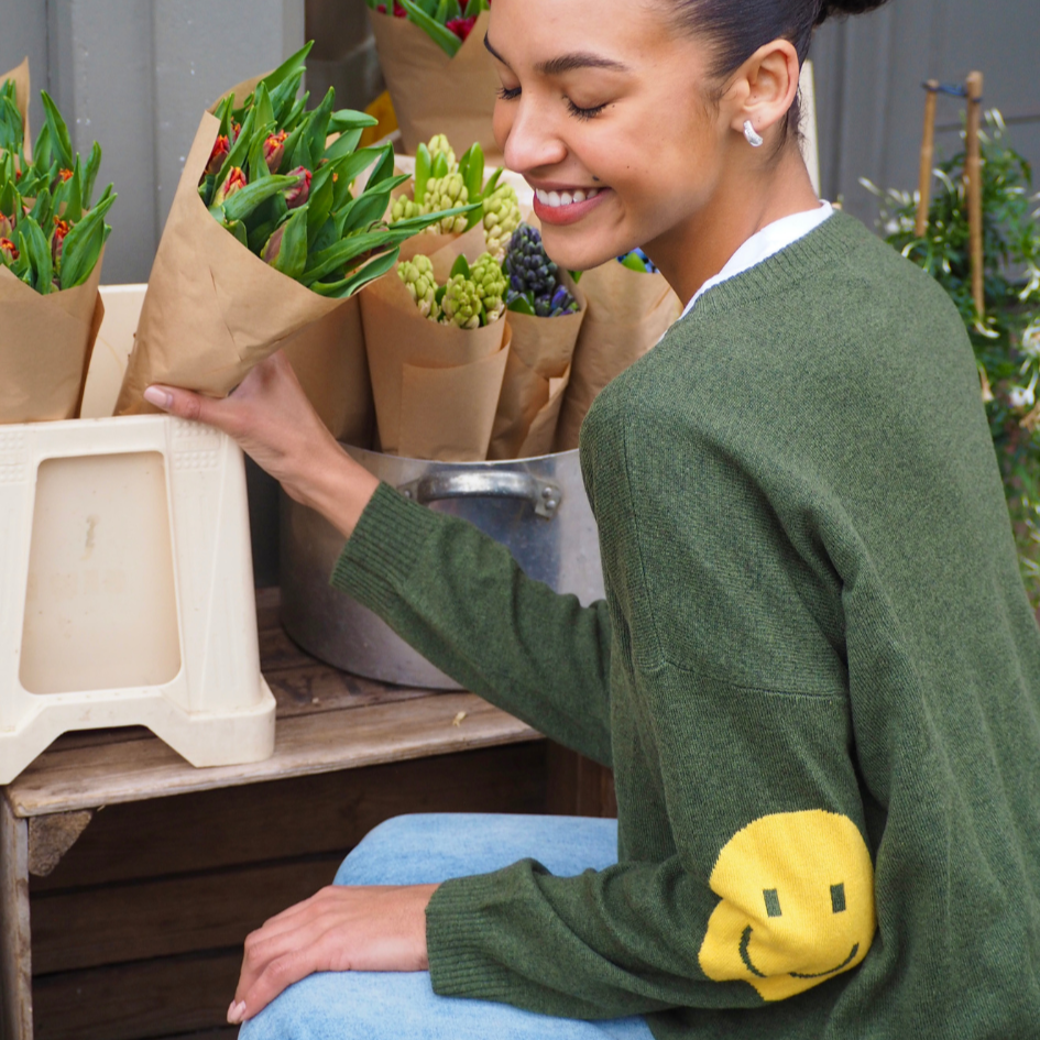 Smile Patch Cashmere Blend Sweater - PRE ORDER