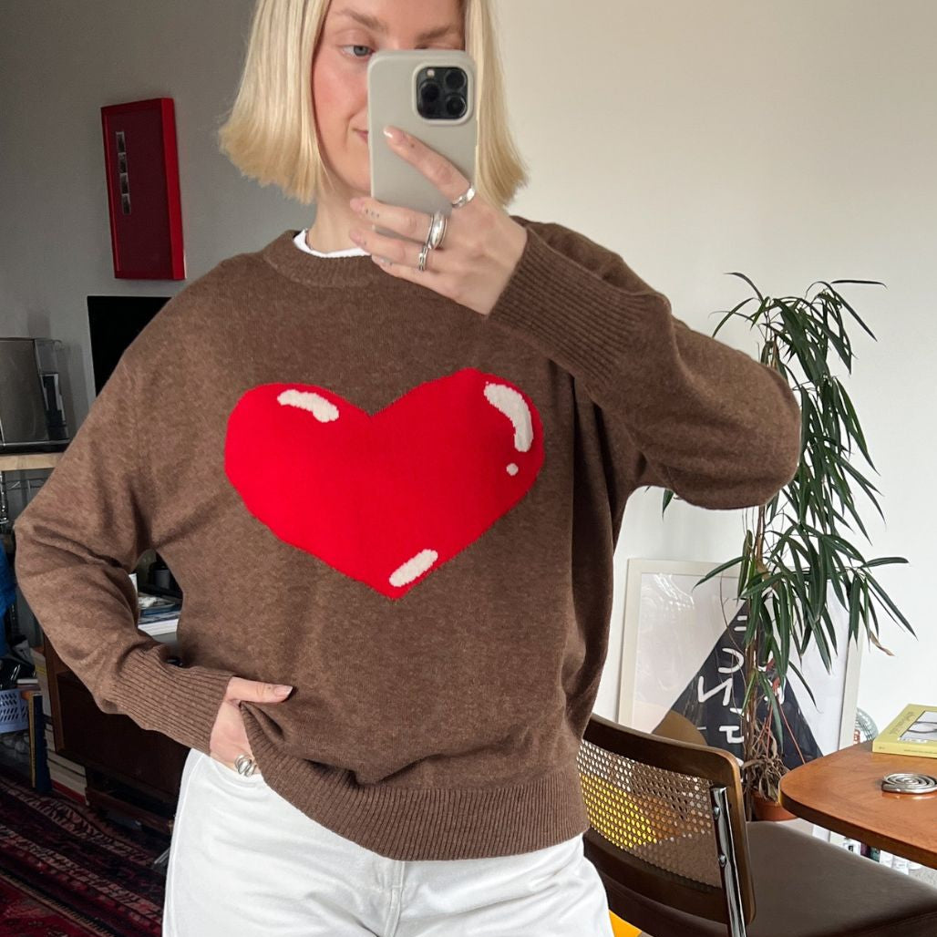 Chubby Heart Cashmere Blend Sweater