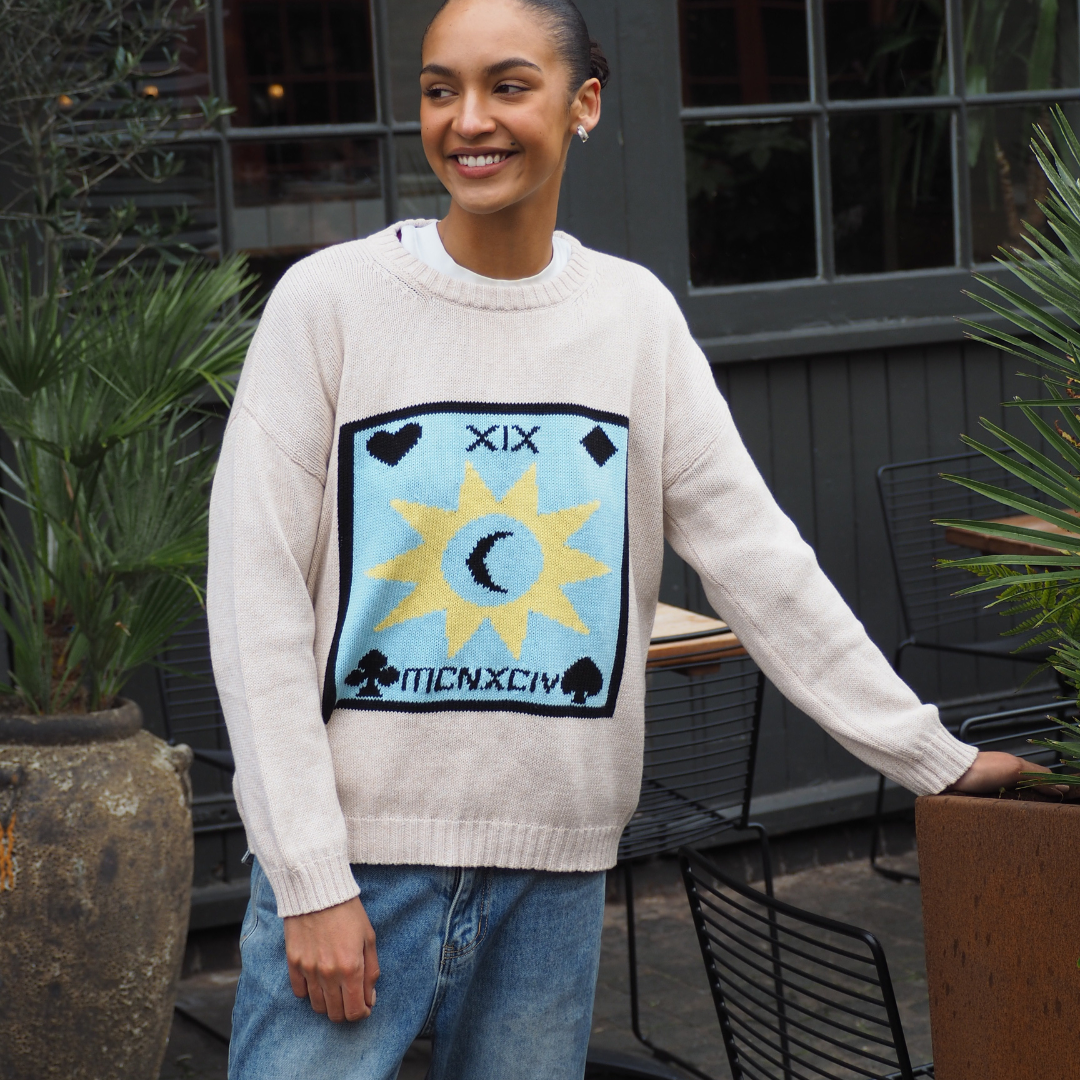Tarot Crew Neck Cotton Sweater
