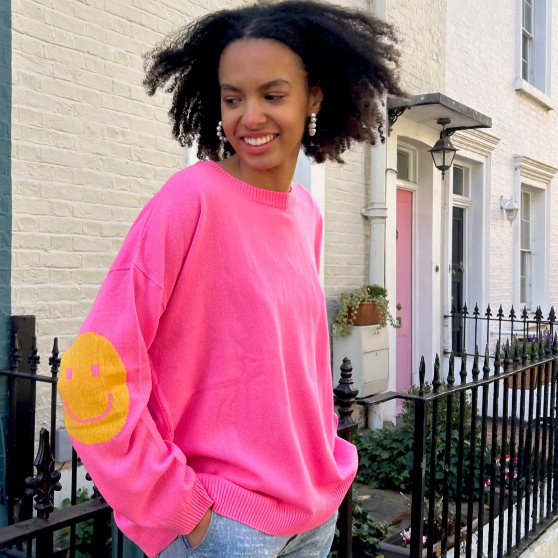 Smile Patch Cashmere Blend Sweater - LAST CHANCE