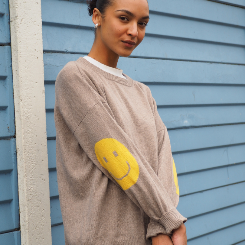 Smile Patch Cashmere Blend Sweater - PRE ORDER