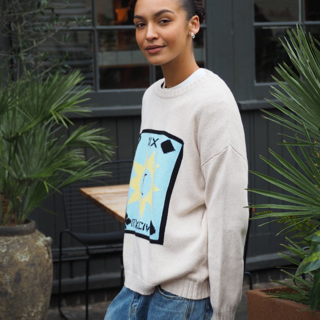 Tarot Crew Neck Cotton Sweater