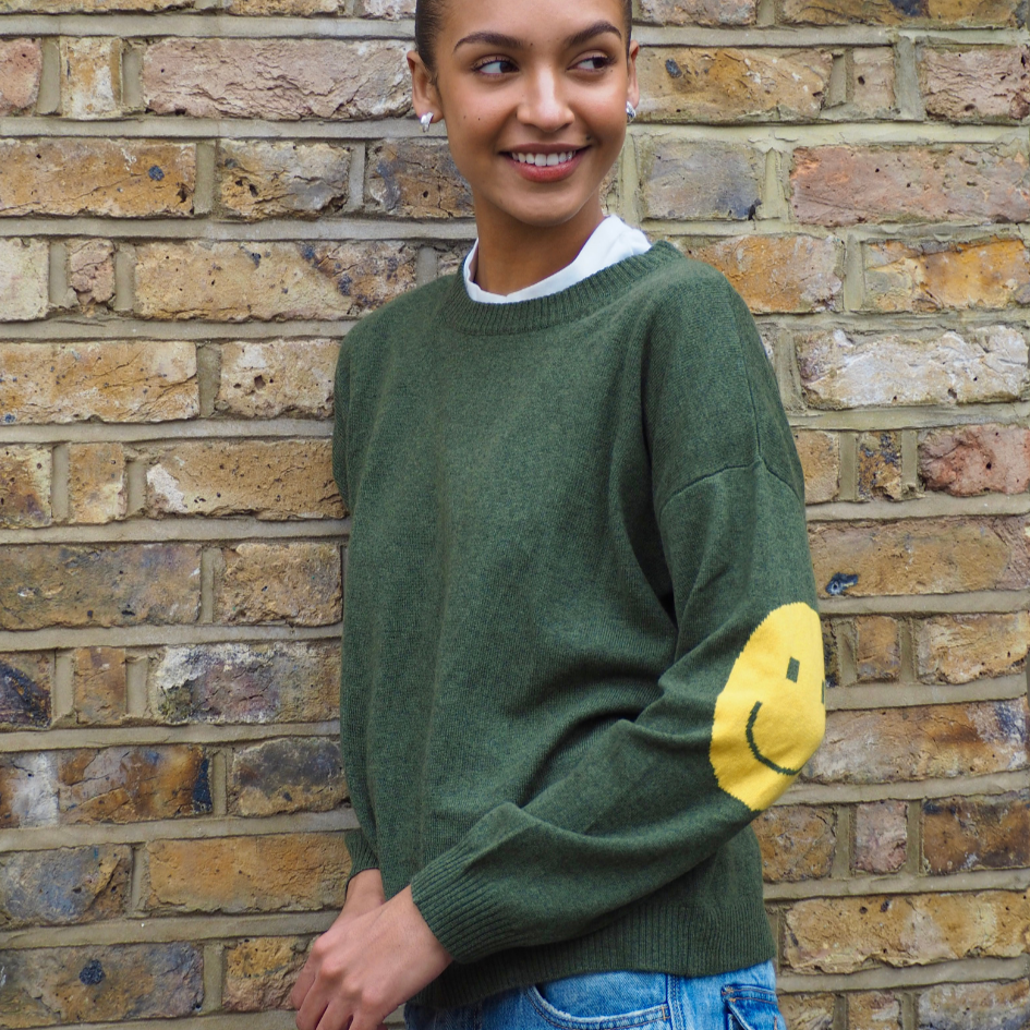 Smile Patch Cashmere Blend Sweater - PRE ORDER