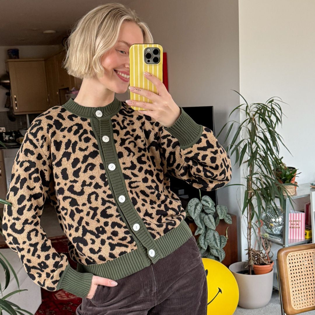 Leopard Print Cotton Cardigan - PRE ORDER