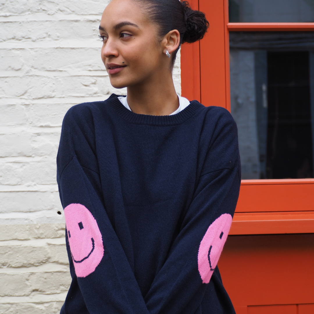 Smile Patch Cashmere Blend Sweater - PRE ORDER