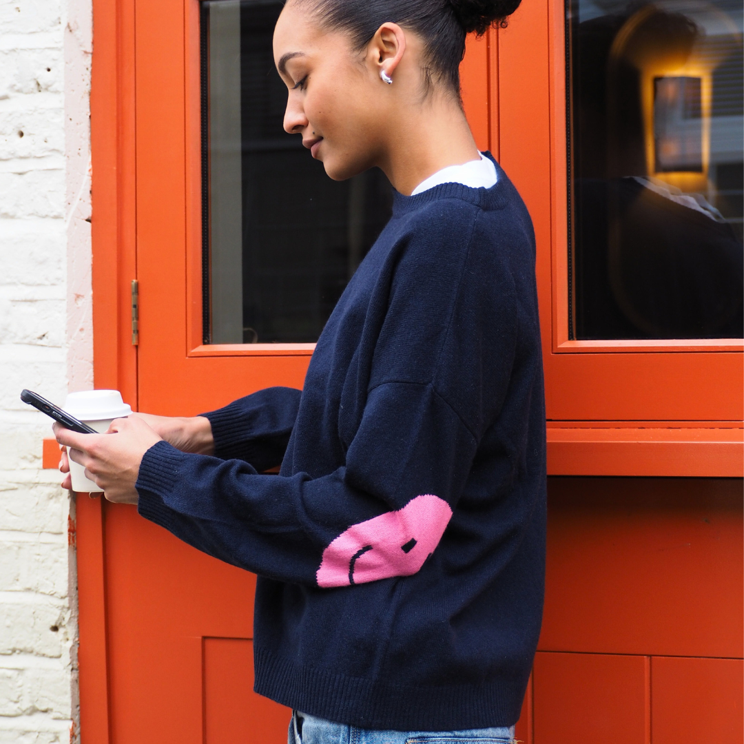 Smile Patch Cashmere Blend Sweater - PRE ORDER