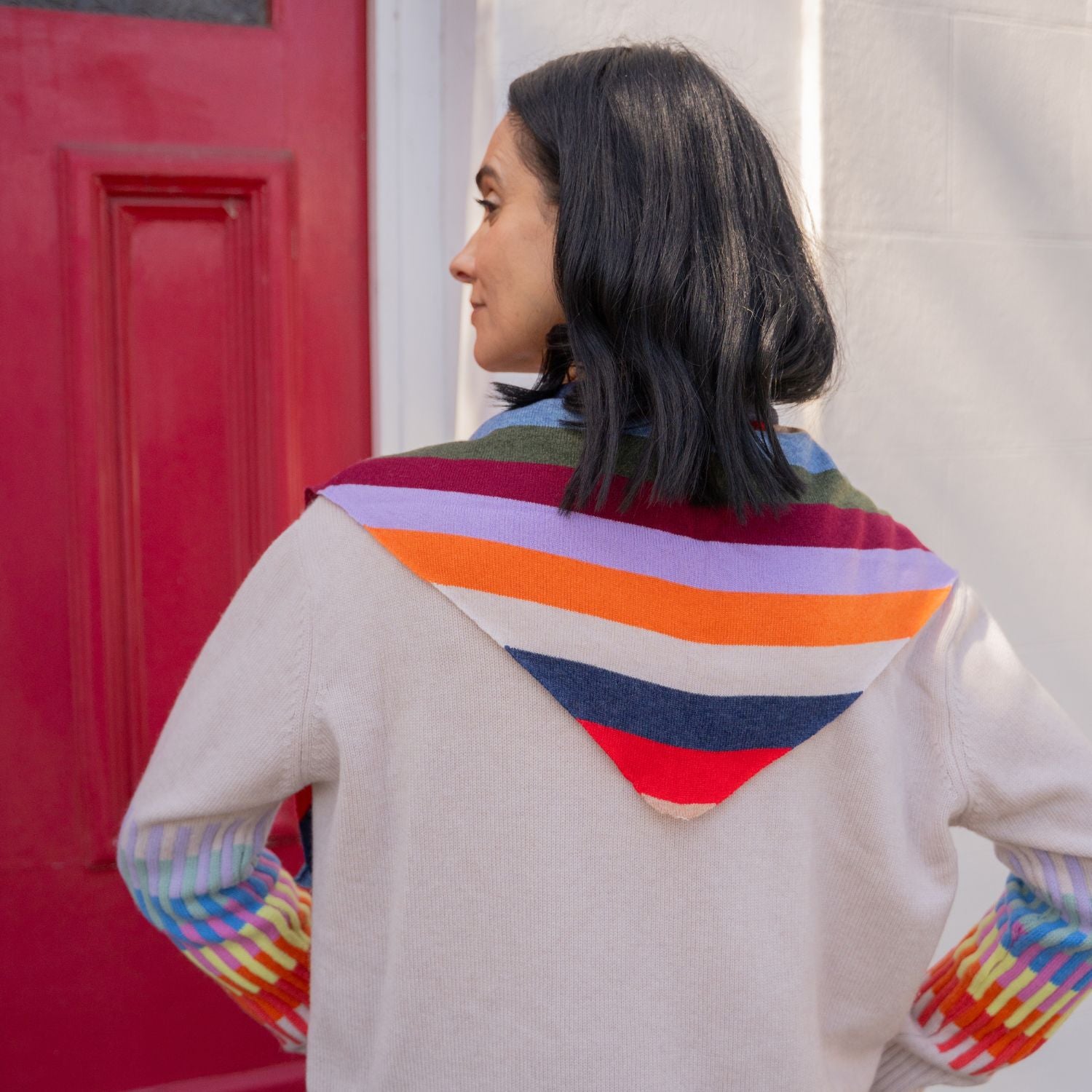 Rainbow Triangle Cashmere Blend Scarf