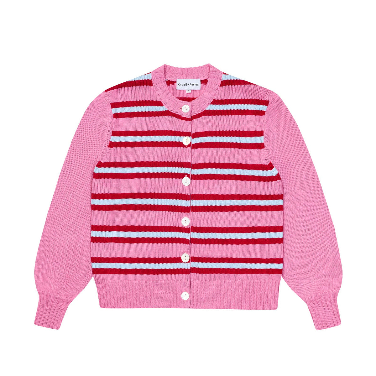 Fine Stripe Cotton Cardigan