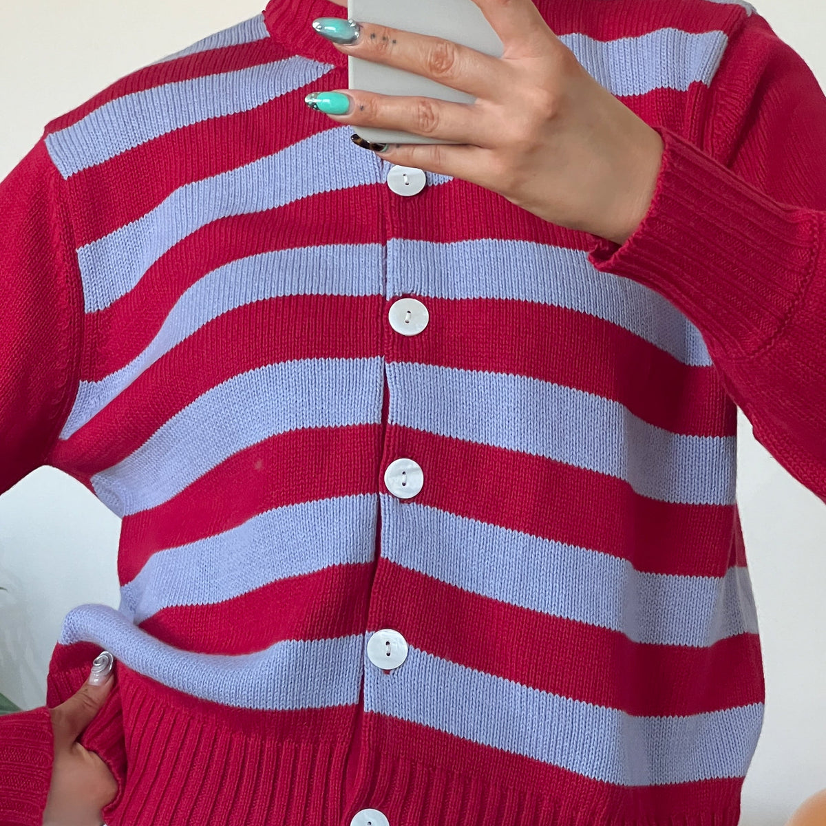 Stripe Chunky Cotton Cardigan - PRE ORDER