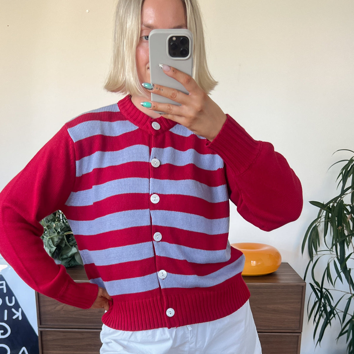 Stripe Chunky Cotton Cardigan - PRE ORDER