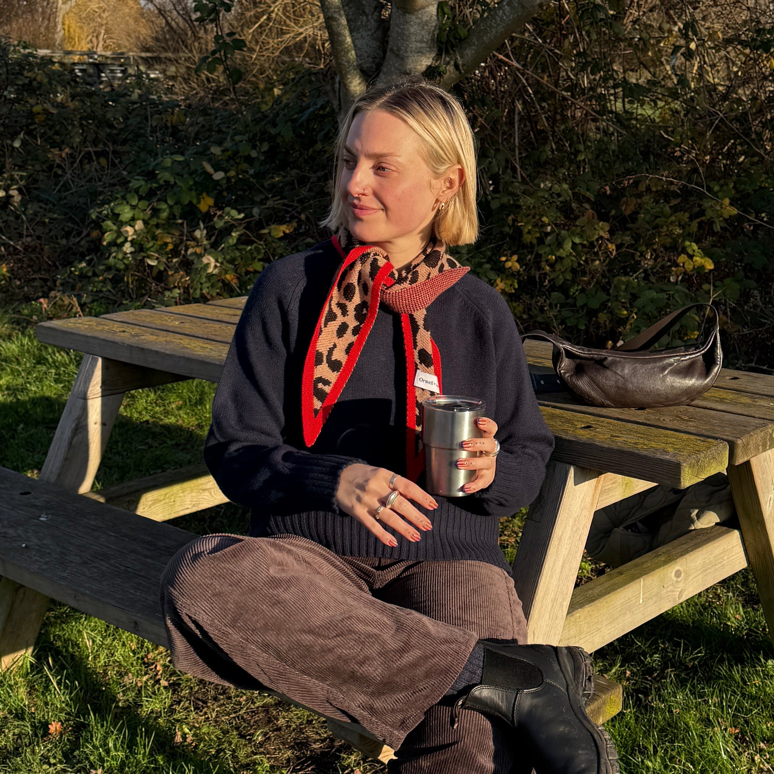 Leopard Triangle Cashmere Blend Scarf - PRE ORDER