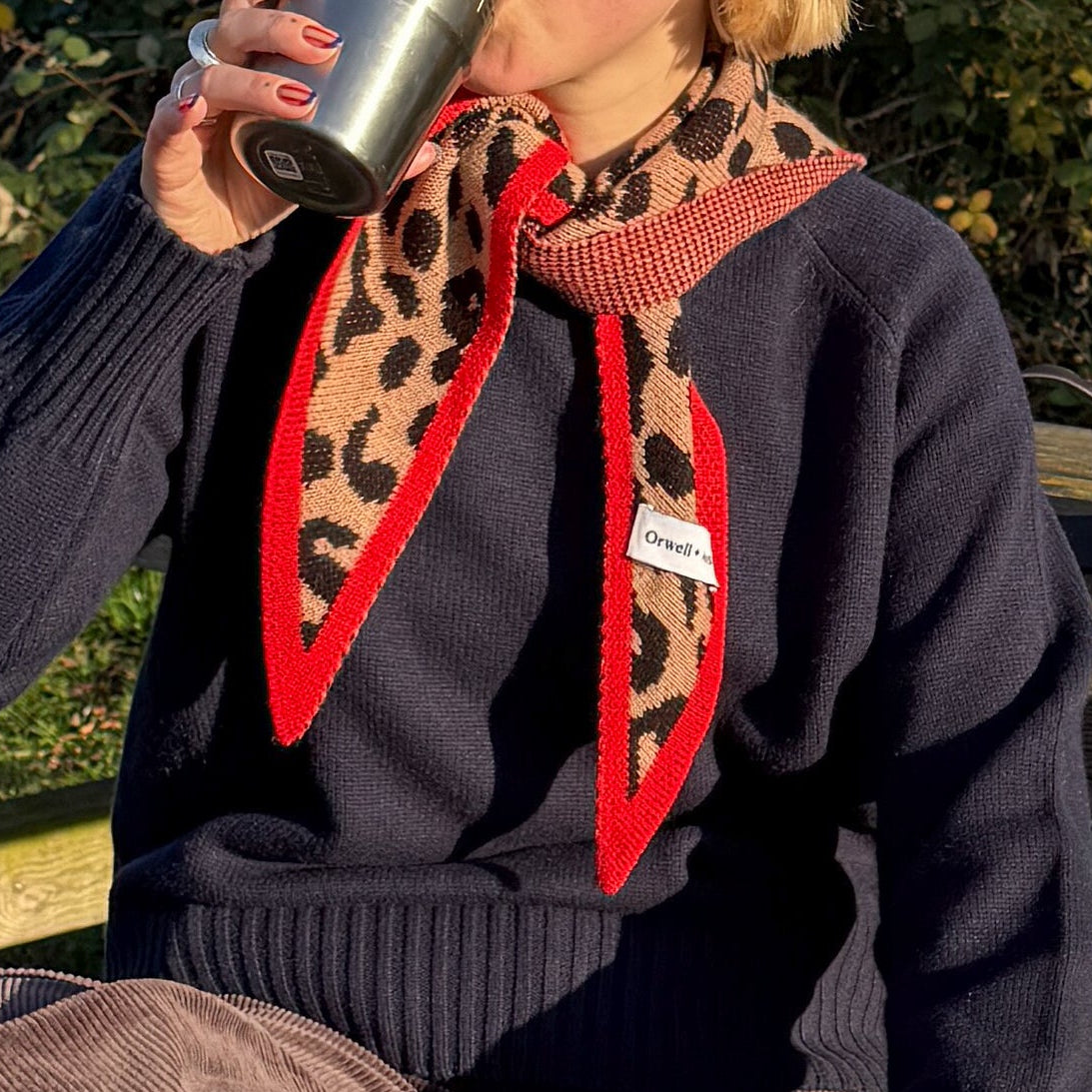 Leopard Triangle Cashmere Blend Scarf