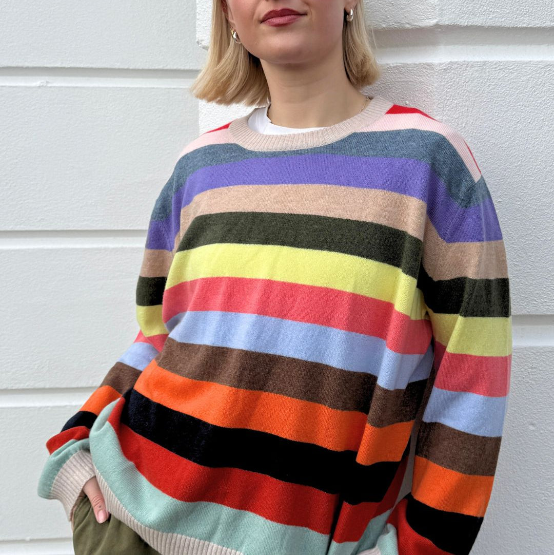 Rainbow Stripe Cashmere Blend Sweater - PRE ORDER