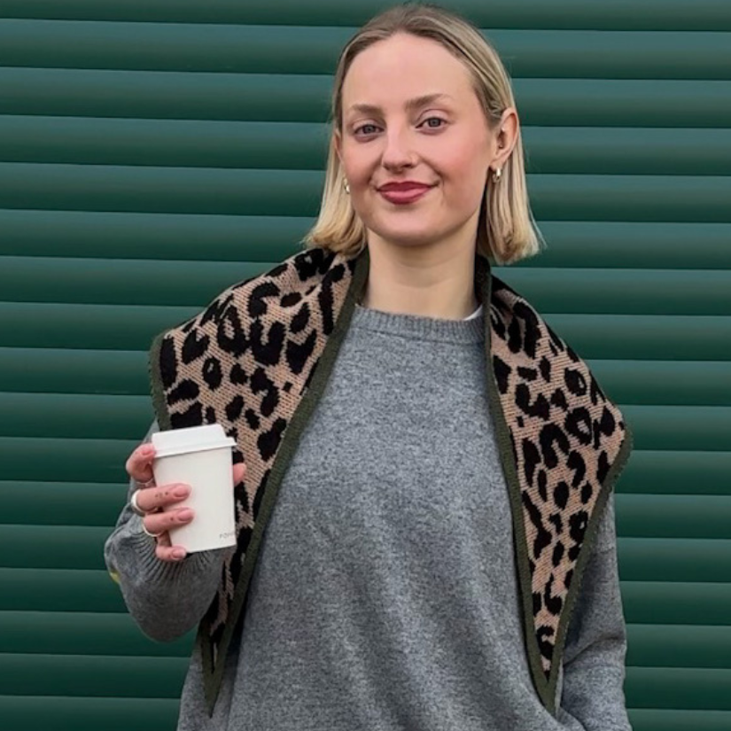 Leopard Cashmere Blend Triangle Scarf