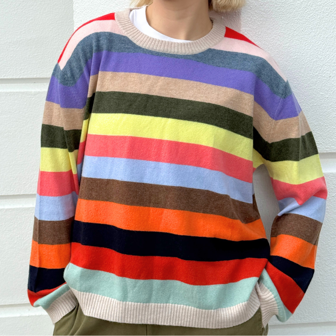 Rainbow Stripe Cashmere Blend Sweater - PRE ORDER