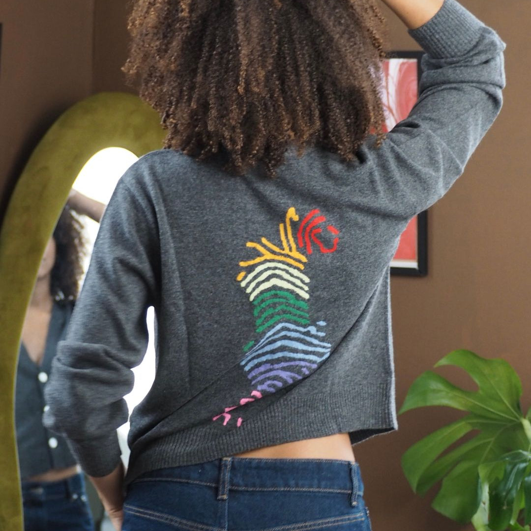 Rainbow Tiger V-neck Cardigan