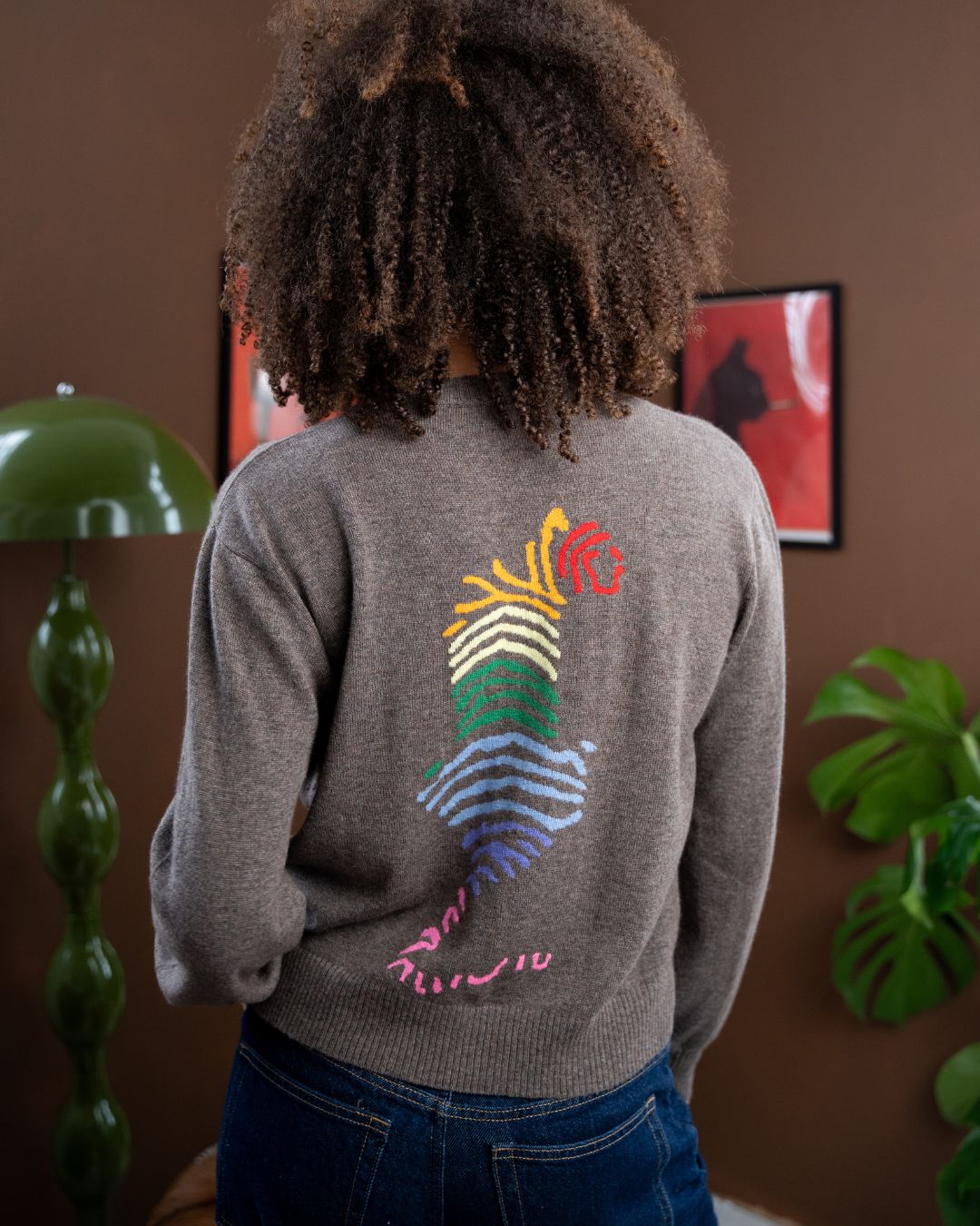 Rainbow Tiger V-neck Cardigan
