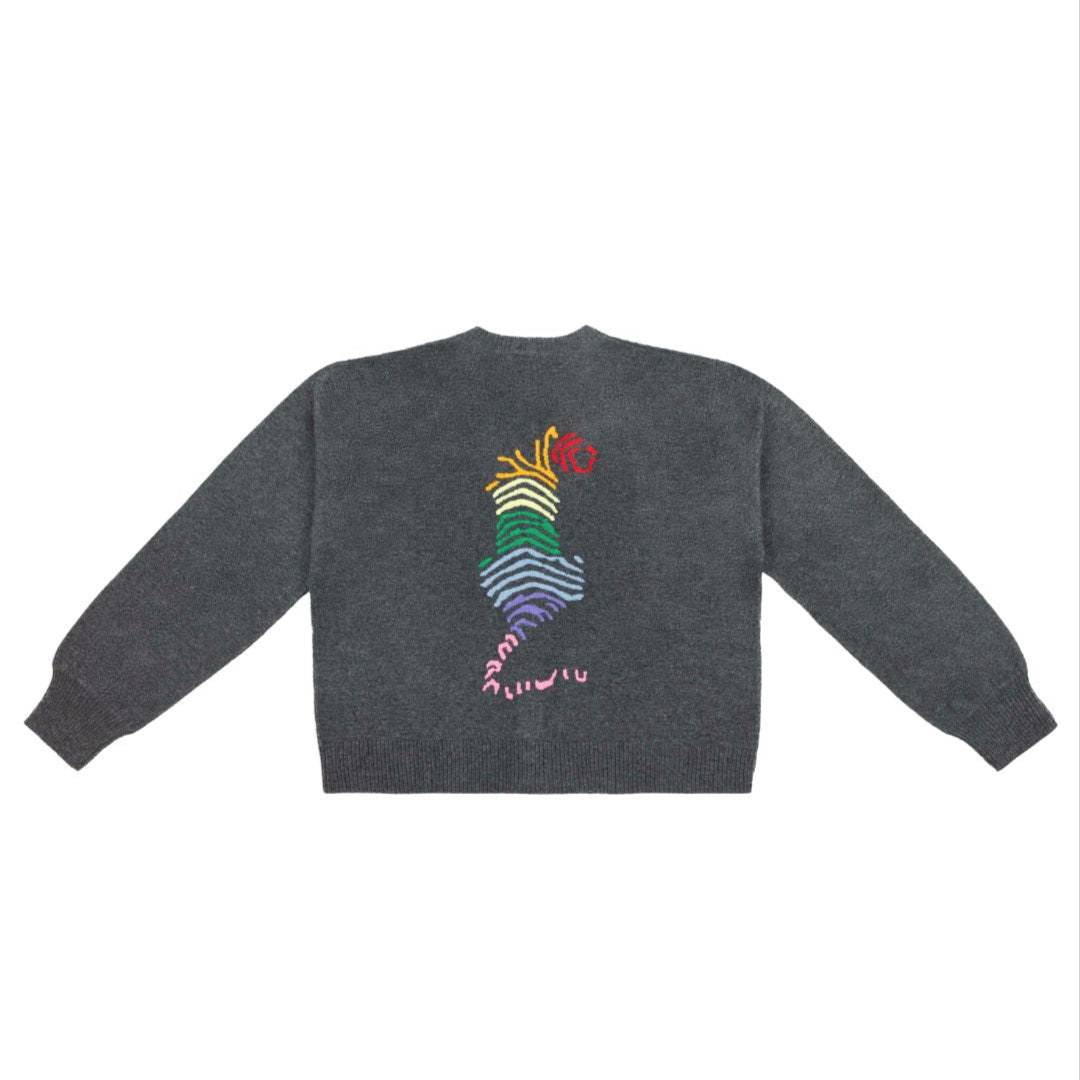 Rainbow Tiger V-neck Cardigan