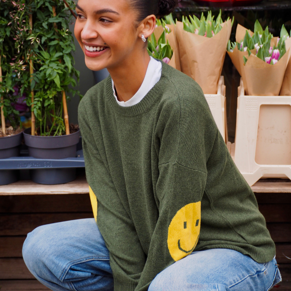 Smile Patch Cashmere Blend Sweater