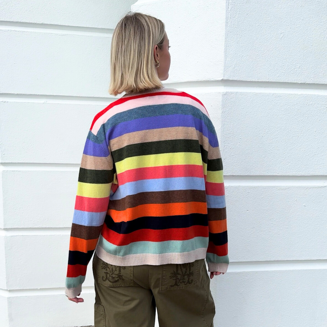 Rainbow Stripe Cashmere Blend Sweater - PRE ORDER