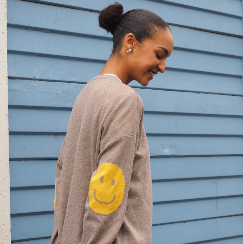 Smile Patch Cashmere Blend Sweater