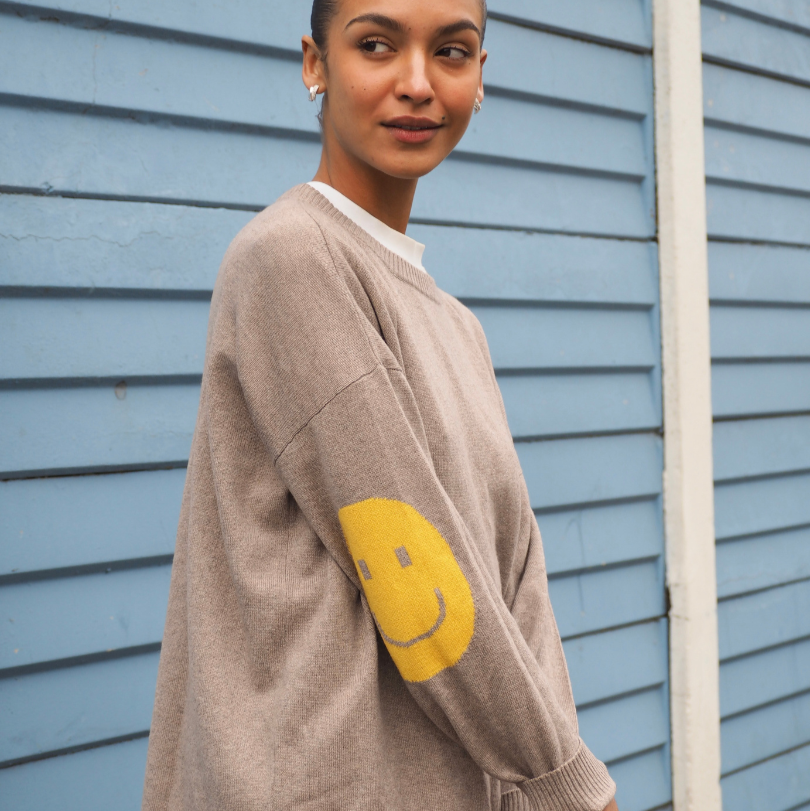 Smile Patch Cashmere Blend Sweater