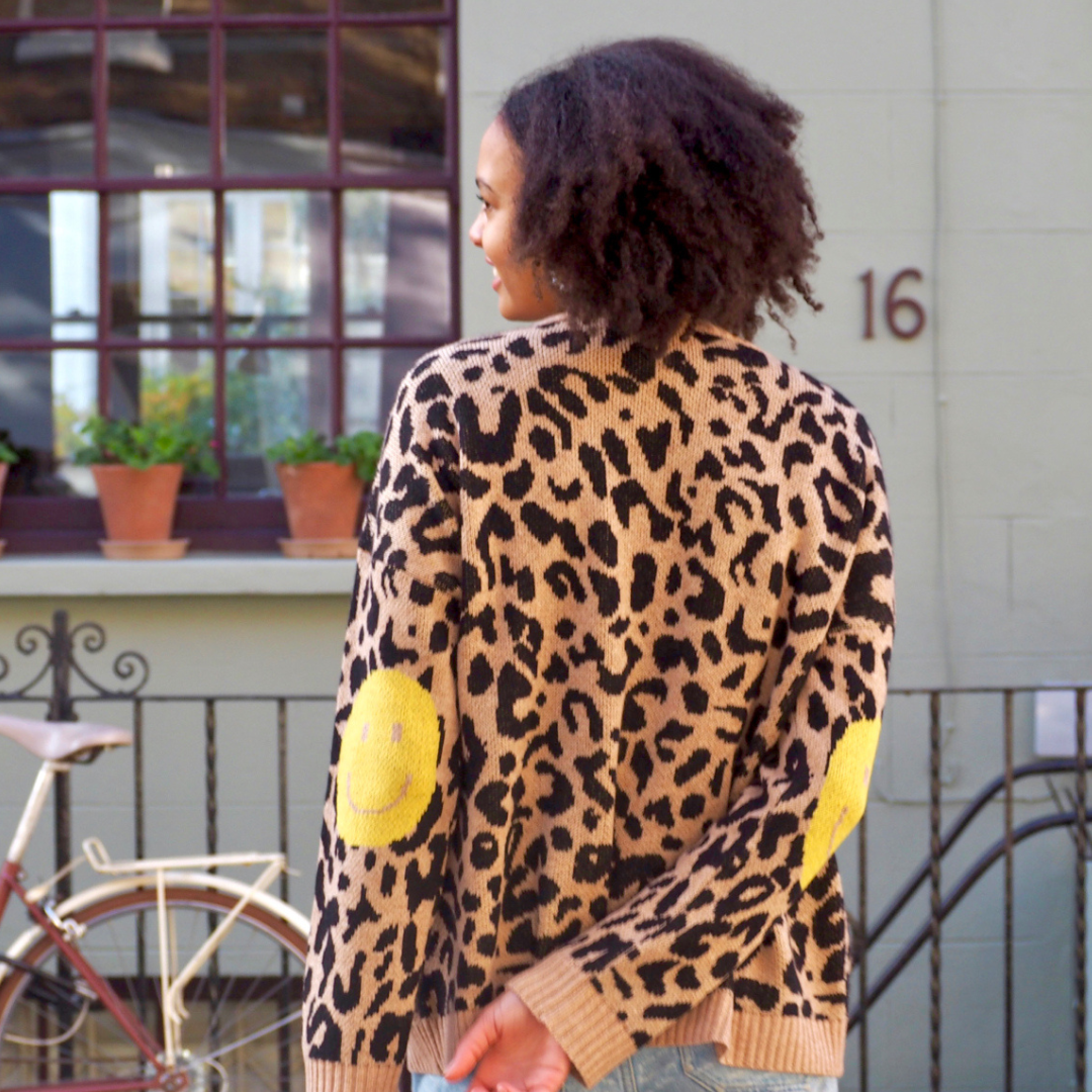 Smile Leopard Cashmere Blend Sweater - PRE ORDER