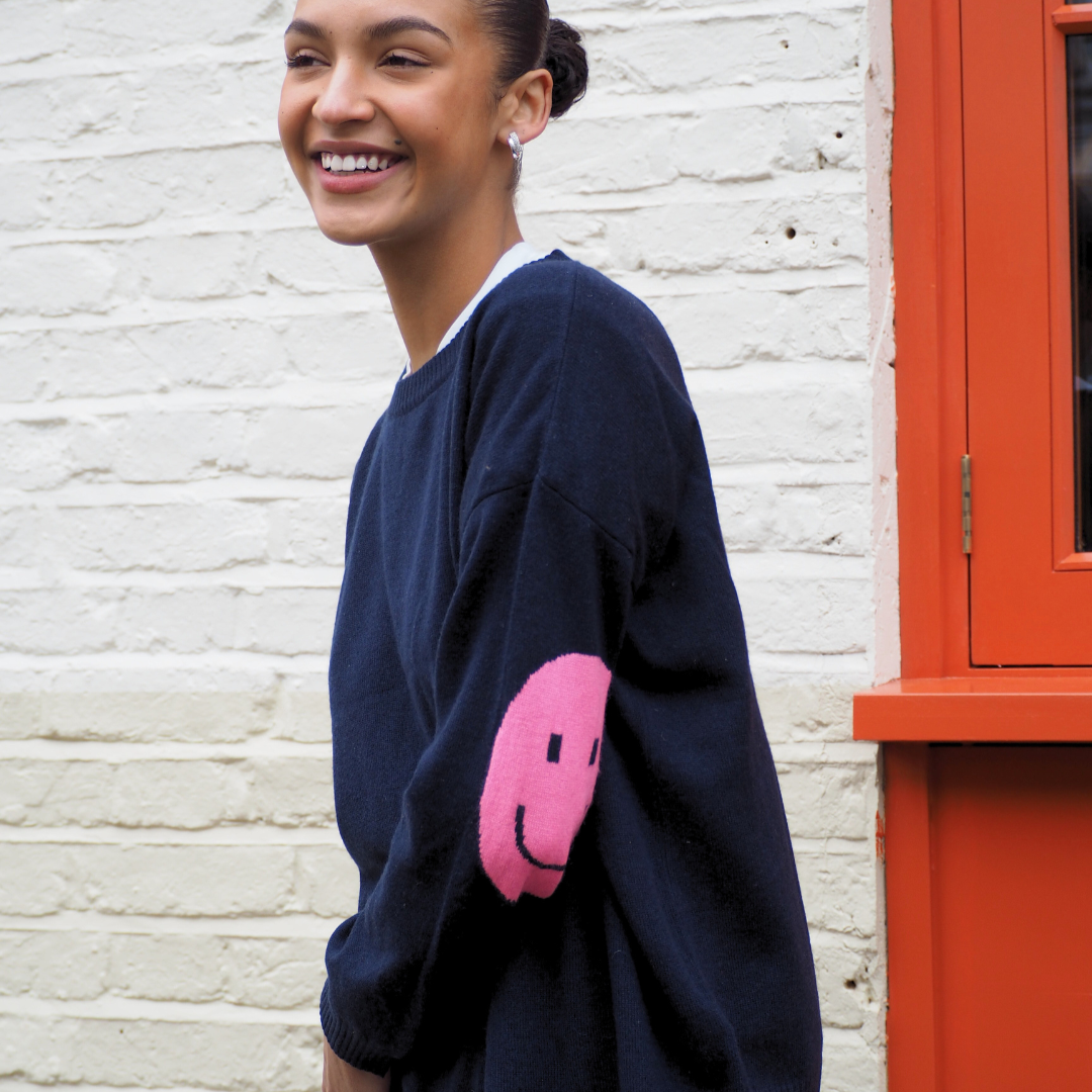 Smile Patch Cashmere Blend Sweater