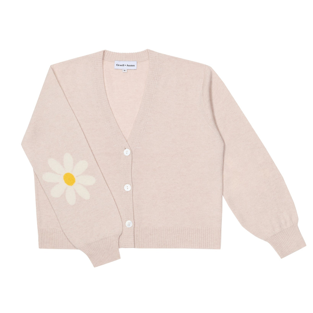 Daisy Sleeve Cashmere Blend V-Neck Cardigan