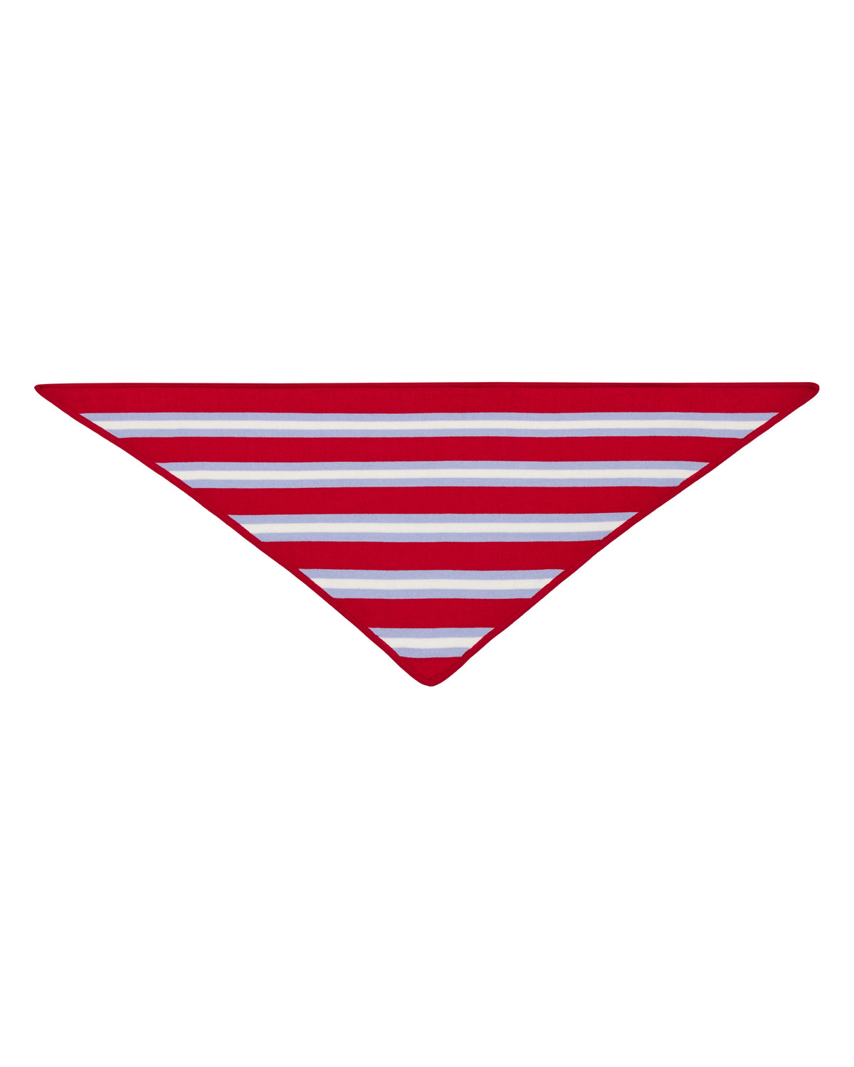 Red Fine Stripe Triangle Scarf Cotton