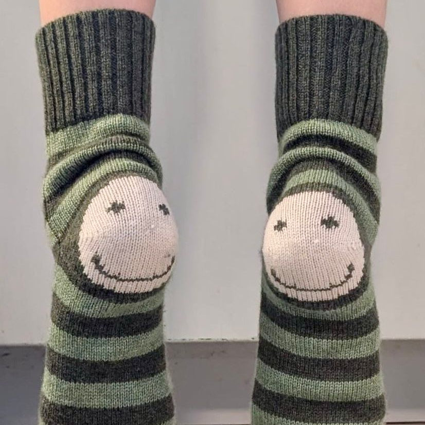 Smile Stripe Cashmere Blend Socks
