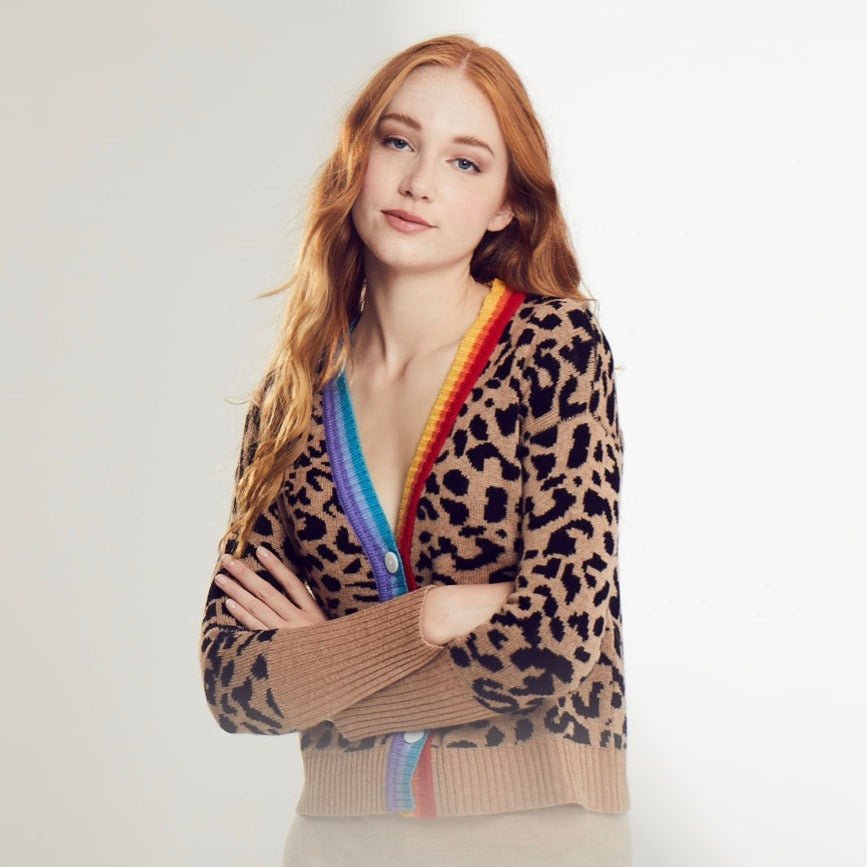 Leopard print shop cardigan womens