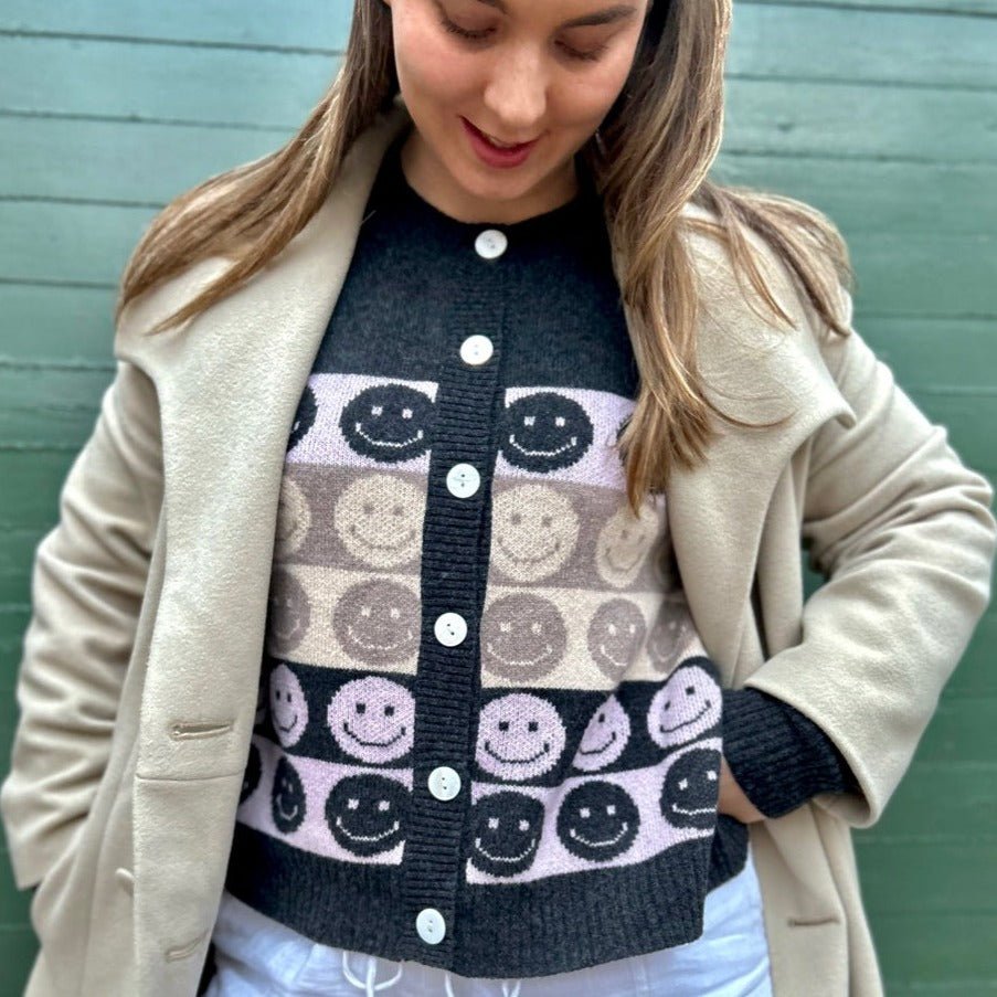 Smiley on sale face cardigan